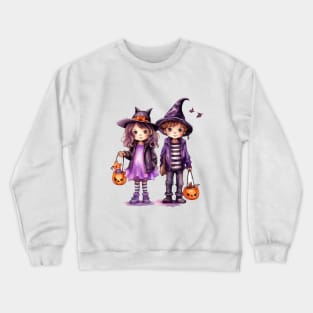 Watercolor Witches: Halloween Delight Crewneck Sweatshirt